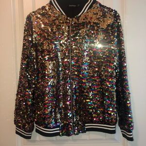 Sequin Bomber Jacket